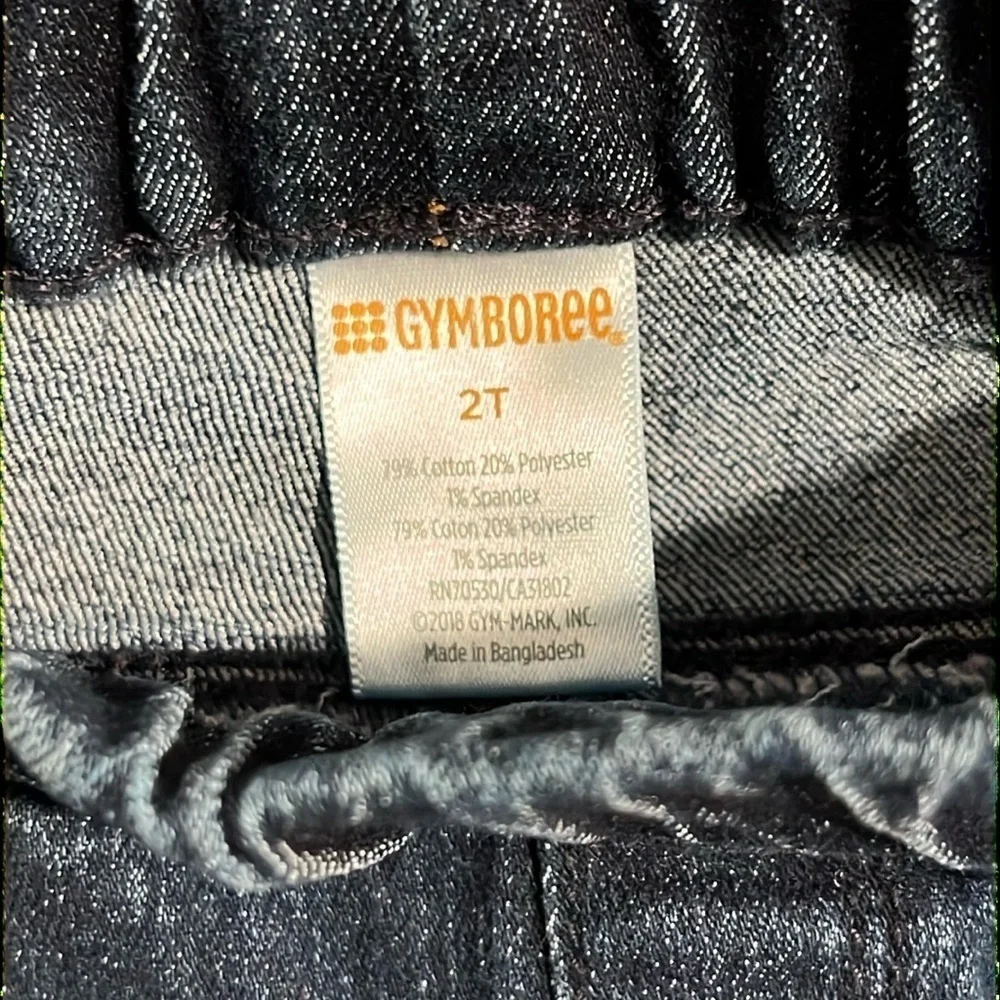 GYMBOREE Toddler 2T Skinny Slim Fit Jeans Pull On Dark Wash Pockets Unisex